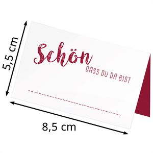 Produktbild für Tischkarten itenga 33102215, weiß / rot