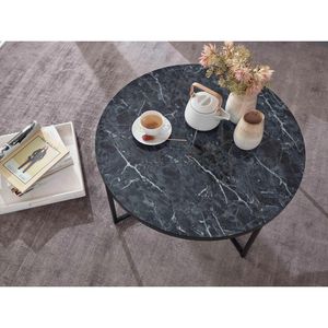 Produktbild für Couchtisch Wohnling WL6.247, Holz / Metall, schwarz marmoriert