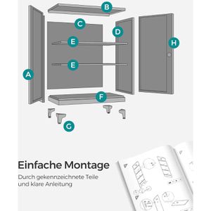 Produktbild für Aktenschrank Songmics OMC013B01, aus Metall