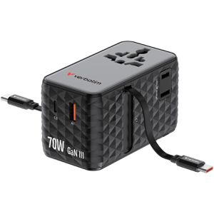 Reiseadapter Verbatim Charge n Travel, GaN III, 70W