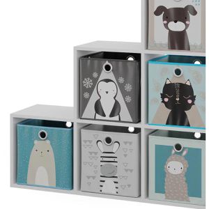 Produktbild für Bücherregal Vicco 50502, weiß, mit 6 Faltboxen