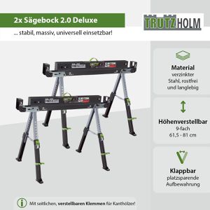 Produktbild für Arbeitsbock Trutzholm 28516901,Sägebock 2.0 DELUXE, bis 1300kg