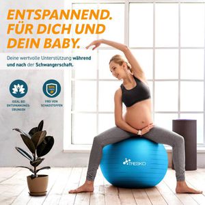 Produktbild für Gymnastikball Tresko Anti-Burst, mit Luftpumpe