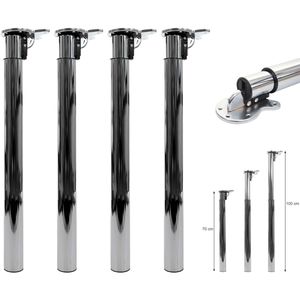 Produktbild für Tischbein Mendler HWC-H35, silber aus Metall