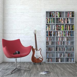 Produktbild für CD-Regal Vicco Jukebox, beton grau
