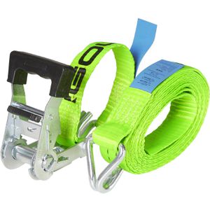 Produktbild für Spanngurt Sandax ERGOLASH, grün, mit Haken &amp; Ratsche