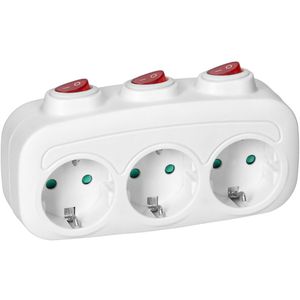 Steckdosenadapter Böttcher-AG weiß, mit Schalter