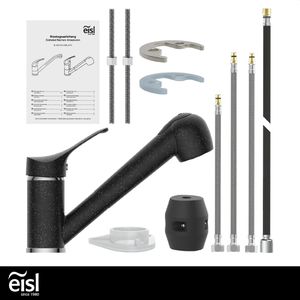 Produktbild für Küchenarmatur EISL GRANIT, schwarz / chrom