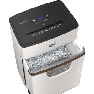 Produktbild für Aktenvernichter HP 2804 OneShred 10MC, weiß, mit Rollen