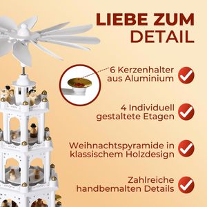 Produktbild für Weihnachtspyramide Spielwerk 107626, XL, weiß