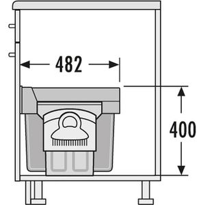 Produktbild für Einbaumülleimer Hailo AS Tandem 15/15/KS, 3666801
