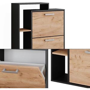 Produktbild für Schuhschrank Vicco Orlando, anthrazit / eiche