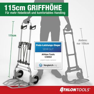 Produktbild für Sackkarre ATHLON-TOOLS Paketroller C3002, klappbar