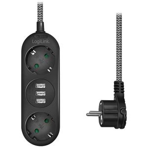Produktbild für Steckdosenleiste LogiLink LPS262U, mit 1,5m Kabel