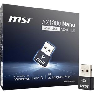 Produktbild für WLAN-Adapter MSI GUAX18N, AX1800, Nano, USB 2.0