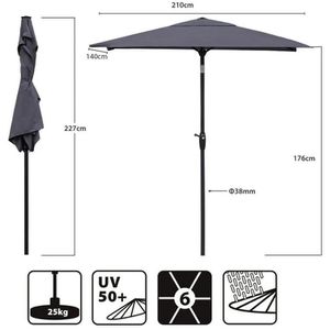 Produktbild für Sonnenschirm Sekey 39921077, rechteckig