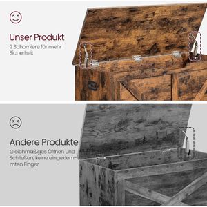 Produktbild für Sitztruhe Vasagle vintage braun, 100 x 46 x 40cm