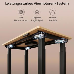 Produktbild für Schreibtisch FlexiSpot E7QB, ahorn / schwarz