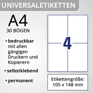 Produktbild für Universaletiketten Zweckform 6120, selbstklebend, weiß