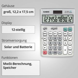 Produktbild für Taschenrechner Casio DF-120 ECO, MwSt-Berechnung