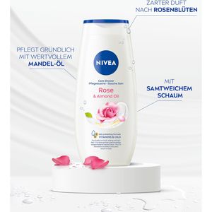 Produktbild für Duschgel Nivea Pflegedusche Rose &amp; Almond Oil