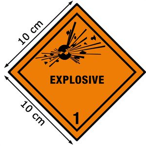 Produktbild für Gefahrgutaufkleber Boxlab Gefahrzettel, Klasse 1.1