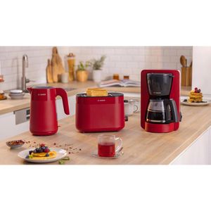 Bosch Kaffeemaschine MyMoment, TKA2M114, Glaskanne Tassen, mit AG 1,25 Liter, 15 bis Böttcher – rot