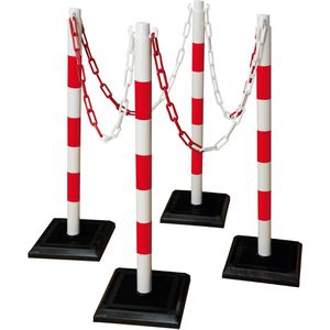 Produktbild für Absperrpfosten Moravia GUARDA Plus, rot/weiß, Kunststoff