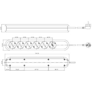 Produktbild für Steckdosenleiste Bachmann Smart 381.250K, 3m Kabel