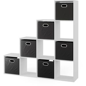 Produktbild für Bücherregal Vicco 53602, weiß, mit 6 Faltboxen