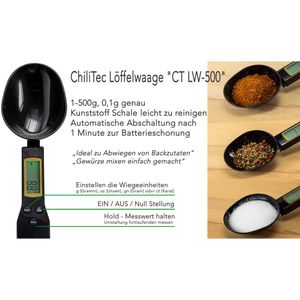 Produktbild für Küchenwaage ChiliTec CT LW-500, Tara-Funktion, Teilung 0,1 g