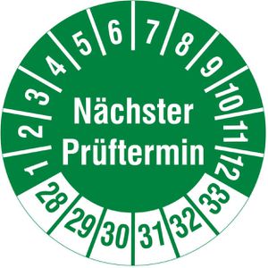 Produktbild für Prüfplaketten Böttcher-AG Nächster Prüftermin