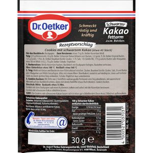 Produktbild für Kakao Dr.Oetker Schwarzer Kakao zum Backen, fettarm, Pulver