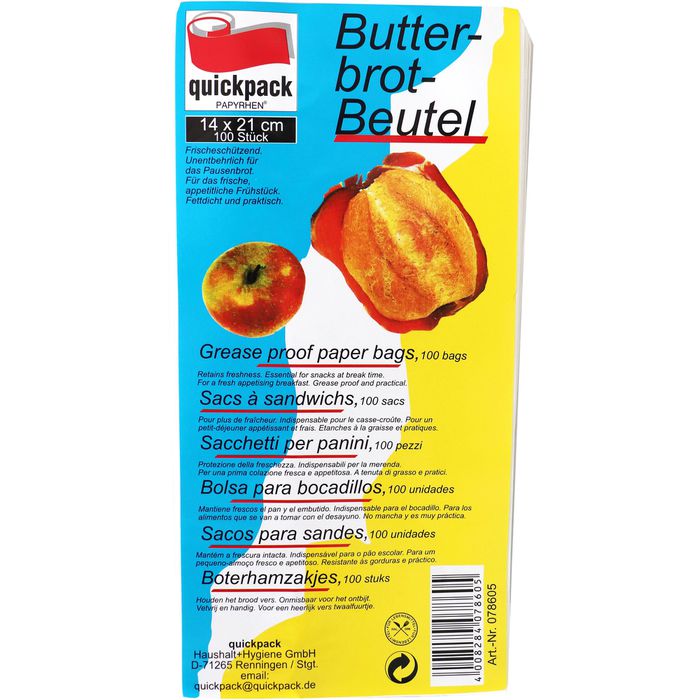 Papstar Butterbrotbeutel 200 Stück – 21 X 10 X 3 Cm, Weiß, Ideal Für Unterwegs