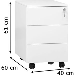 Produktbild für Rollcontainer G-Office MPS/PM.3, aus Metall, weiß
