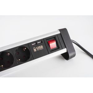 Produktbild für Tischsteckdose S-Conn 60317, mit 1,5 m Schuko Kabel