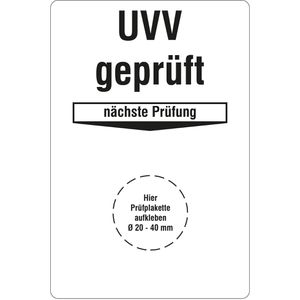 Produktbild für Grundplaketten Böttcher-AG GP08, UVV geprüft, nächste Prüfung