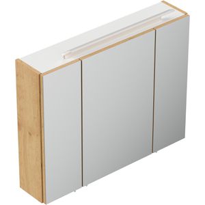 Produktbild für Spiegelschrank Posseik eiche gold