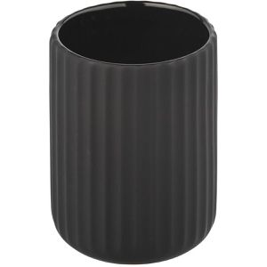 Produktbild für Zahnputzbecher Wenko Belluno, schwarz, aus Keramik