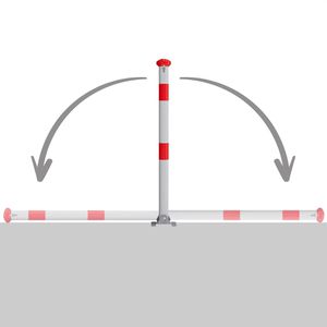 Produktbild für Absperrpfosten Alberts Grünenthal, rot/weiß, aus Metall