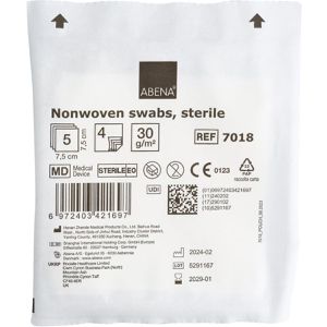Produktbild für Vlieskompressen Abena 7018, nicht haftend, 4-lagig, steril