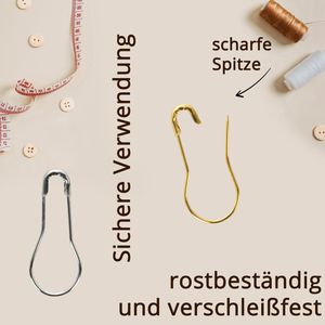 Produktbild für Sicherheitsnadeln Böttcher-AG Premium, Kürbisnadeln, 4 Farben