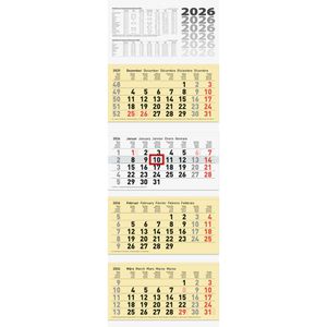 Produktbild für 4-Monatskalender Brunnen 1070214106, gelb, mit Ferienübersicht