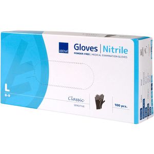 Produktbild für Einmalhandschuhe Abena Classic Sensitiv, schwarz, 100 Stück