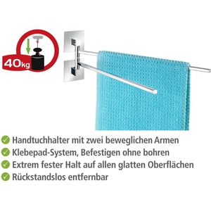 Produktbild für Handtuchhalter Wenko Quadro Turbo-Loc, silber