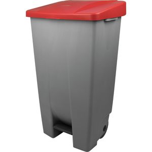 Produktbild für Mülleimer Helit H2405525 the step chief, grau/rot