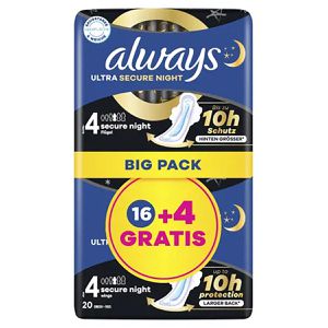 Produktbild für Damenbinden always Ultra Secure Night, Größe 4
