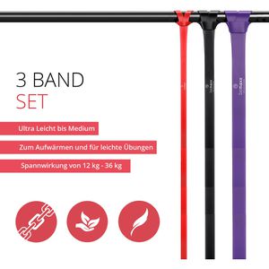 Produktbild für Fitnessband bemaxx Pull-Up Set, 1 m x 1,3 - 3 cm