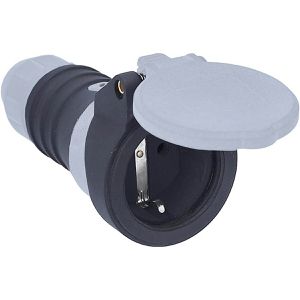 Schutzkontakt-Kupplung as-Schwabe 62311, schwarz / grau