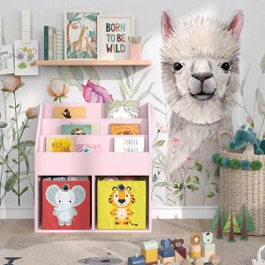 Produktbild für Bücherregal Vicco Luigi, rosa, mit 2 Faltboxen